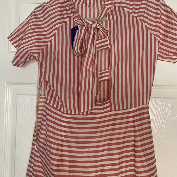 NWT Rena for Ajio long white and pink striped dress size S - Picture 8 of 12